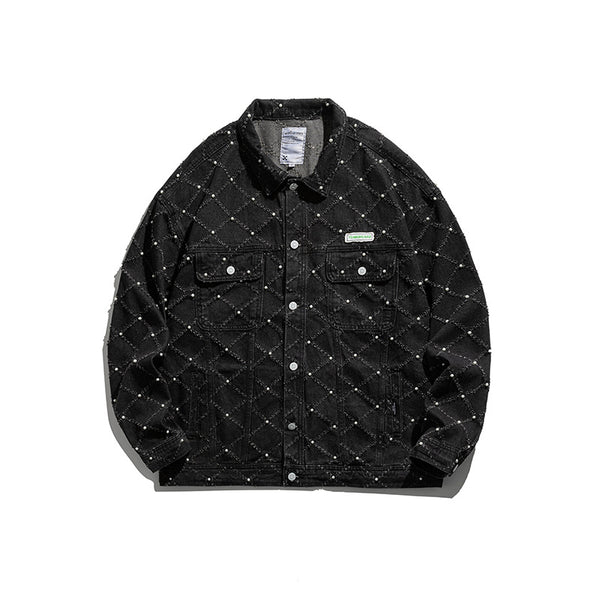 Chaqueta Denim Retro Japonesa con Detalles de Herramientas