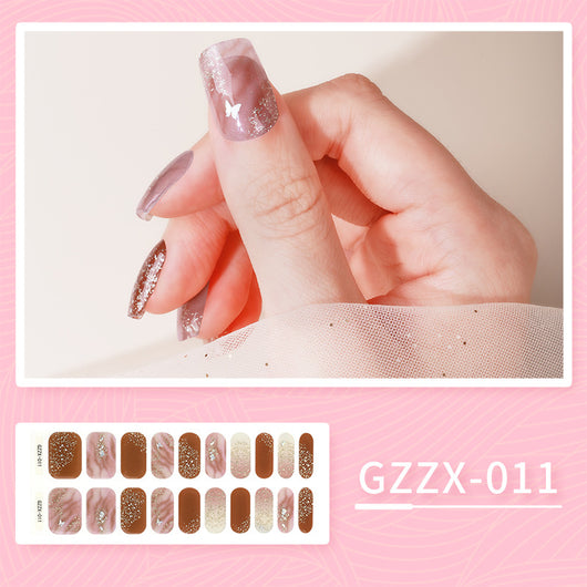 Stickers de Uñas de Gel Coreano Mariposa Bronceado Resistente al Agua con Luz UV - Image 5