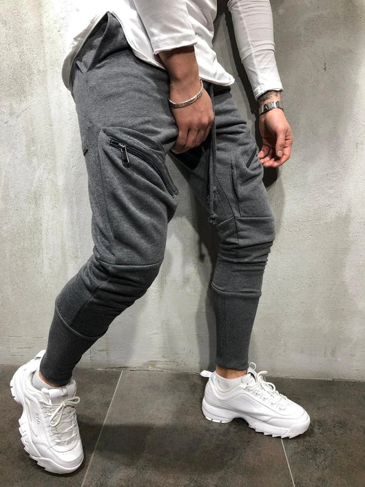Pantalones deportivos casuales para hombre con bolsillos con cierre - Image 3