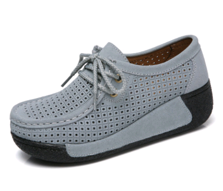 Zapatos Casuales de Cuero con Cordones y Suela Gruesa para Mujer - Image 35
