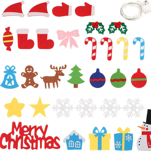 Árbol de Navidad DIY de Fieltro Infantil con Luces LED - Image 2