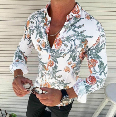 Camisa Casual de Manga Larga con Estampado para Hombre - Image 32