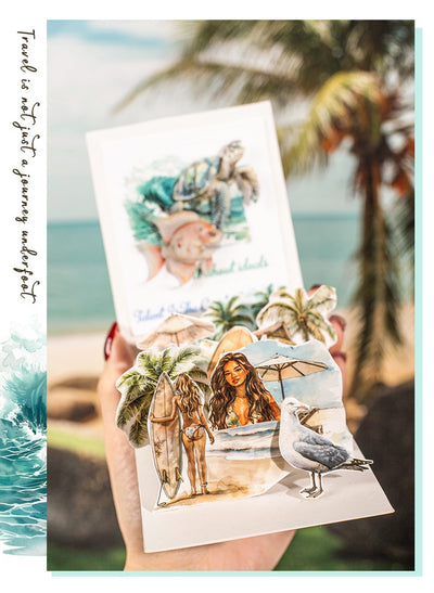 Set of 50 PET stickers featuring watercolor illustrations of a Greece tour, including buildings, landscapes, and food. - Image 12