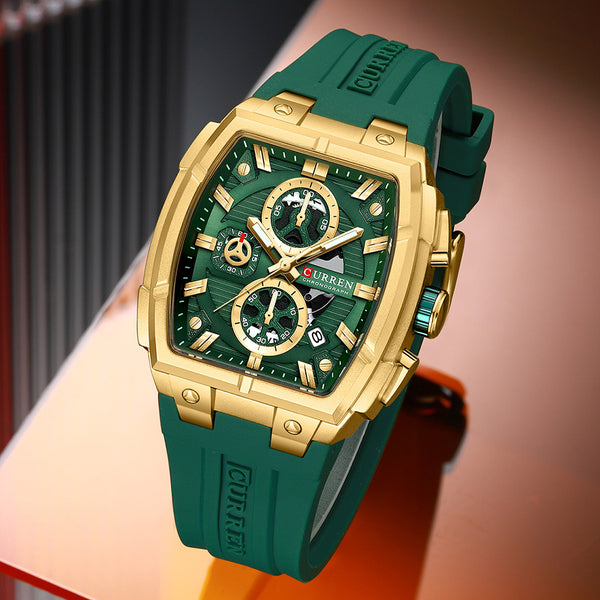 Reloj de Pulsera Hombre Impermeable con Calendario y Seis Agujas