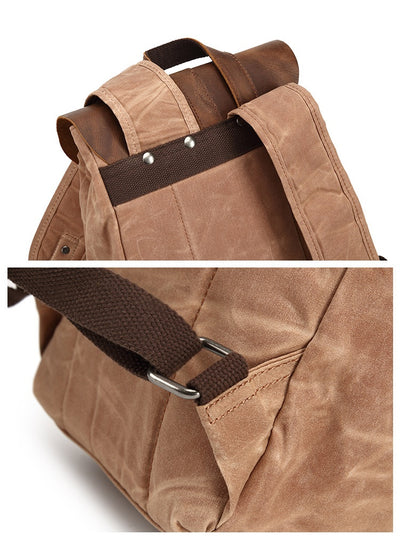 Mochila de Viaje Impermeable Cuero Crazy Horse y Lona para Hombre - Image 16