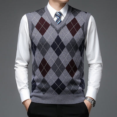 Chaleco de Punto sin Mangas V-neck para Hombre - Otoño e Invierno - Image 3