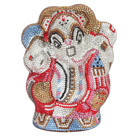 Bolso Clutch Elegante con Cadena y Diseño de Elefante en Diamantes - Image 2