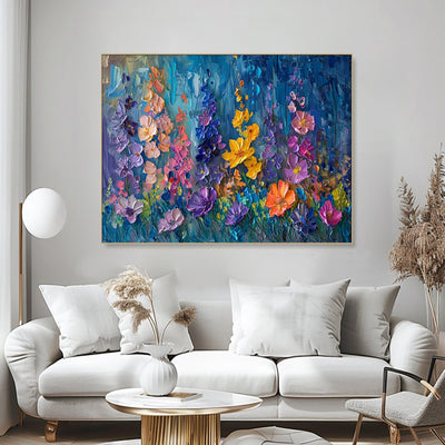 Cuadro Abstracto Flores 3D Óleo Texturizado - Arte Moderno para Decoración del Hogar - Image 3