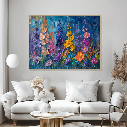 Cuadro Abstracto Flores 3D Óleo Texturizado - Arte Moderno para Decoración del Hogar - Image 3