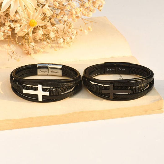 Pulsera de Acero Inoxidable con Cruz para Hombre - Image 4