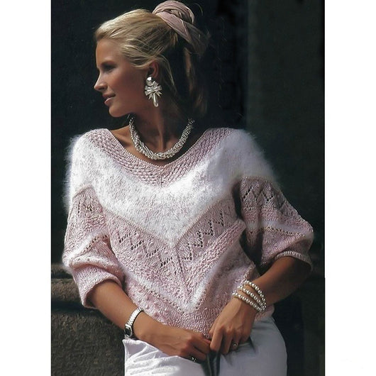 Suéter Casual para Mujer con Cuello en V y Detalles de Rayas - Image 4