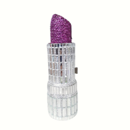 Cartera de Fiesta Metálica con Brillantes para Labial - Image 4