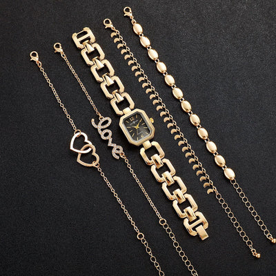 Reloj Cuadrado Elegante para Mujer con Pulsera Corazón - Image 34