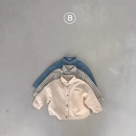 Cardigan Camisa Infantil Tipo Workwear con Bolsillo y Solapa - Image 2