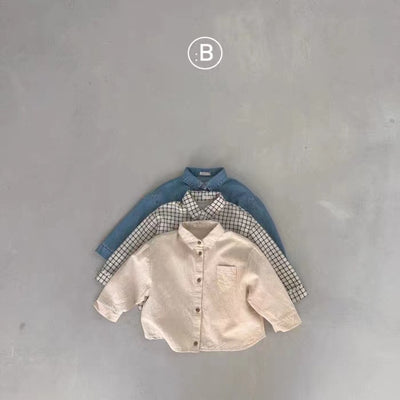 Cardigan Camisa Infantil Tipo Workwear con Bolsillo y Solapa - Image 2