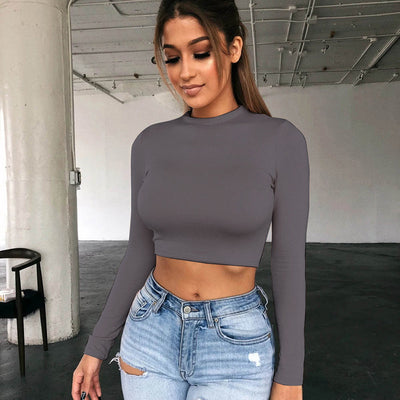 Blusa Ajustada Unicolor Versátil para Mujer - Image 9