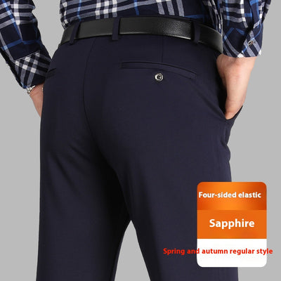 Pantalones de Seda Helada para Hombre - Corte Recto Casual Profesional - Image 6