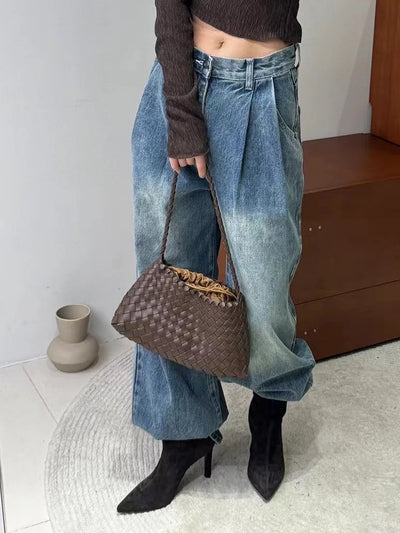 Bolso Tejido de Cuero Auténtico para Mujer - Bandolera Minimalista - Image 24