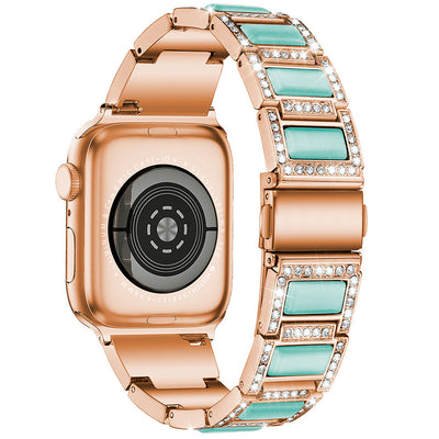 Reloj de Acero Inoxidable con Ópalos y Diamantes Incrustados - Image 4