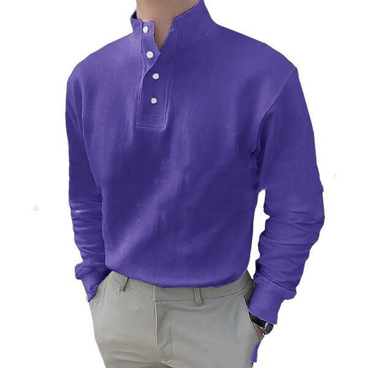 Camisa Clásica de Manga Larga para Hombre con Abertura Lateral