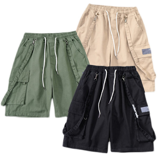 Pantalones Cortos Overol Recto Hombre Estilo Coreano Cinco Puntos Casual