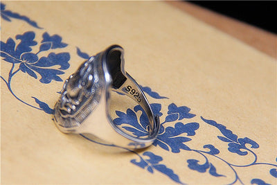 Anillo Pixiu de Plata Esterlina Estilo Étnico Retro - Amuleto de Buena Suerte - Image 2