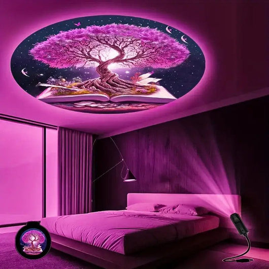 Lámpara Proyector Árbol de la Vida - Luz Ambiental para Pared