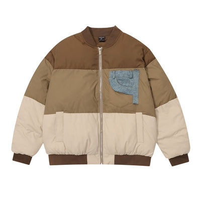Abrigo Patchwork de Contraste de Colores para Hombre
