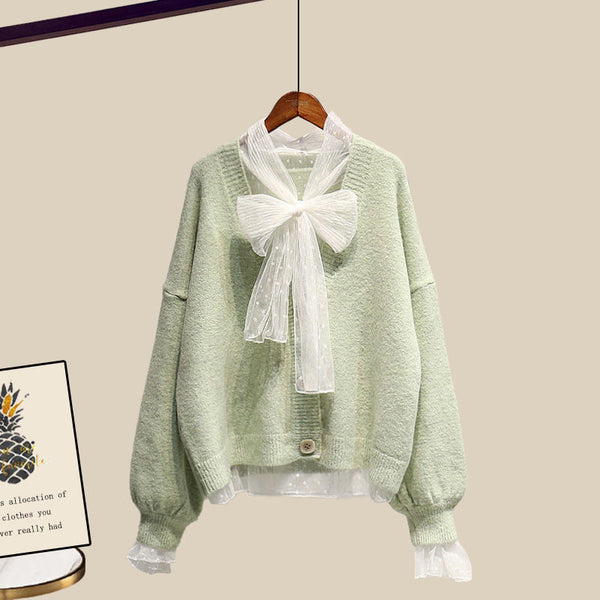 Conjunto de Falda y Suéter Elegante para Mujer Madura