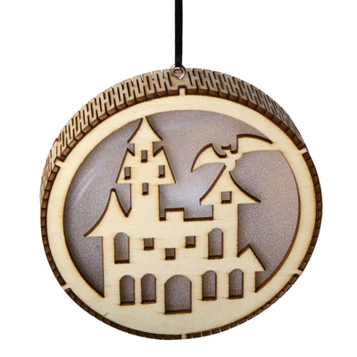 Colgante LED de Madera para Halloween - Decoración Calada a Láser - Image 10