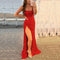 Vestido de Noche Largo con Lentejuelas y Abertura Elegante