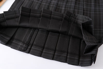 Falda Plisada de Cuadros Cintura Alta Estilo Uniforme - Image 3