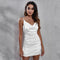 Vestido Halter Plisado de Un Paso para Mujer con Tinte Elegante