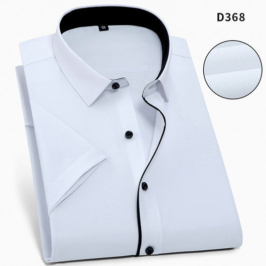 Camisa de Trabajo Manga Corta Hombre Color Sólido - Comodidad y Durabilidad - Image 3