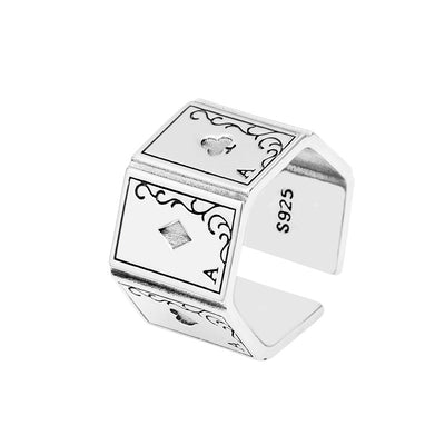 Anillo de Plata Esterlina 925 Cuadrado Brillante para Hombre - Image 5
