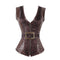Chaqueta Steampunk Medieval Gótica con Patrón PU Europeo
