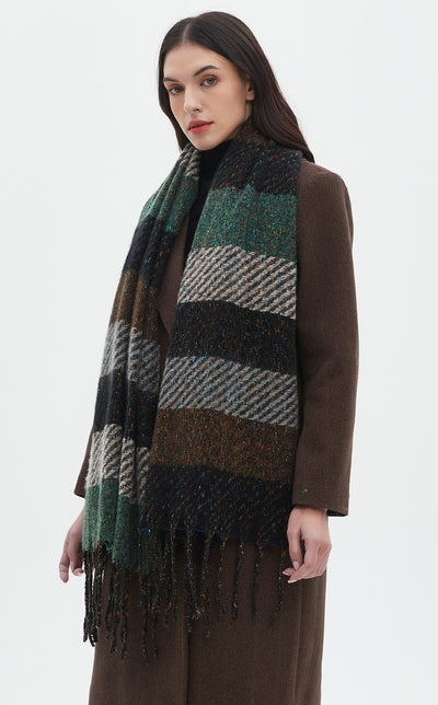 Bufanda Unisex a Rayas con Borlas - Cuello Cálido Europeo y Americano - Image 22
