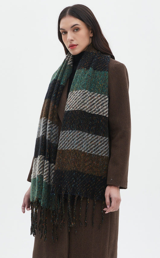 Bufanda Unisex a Rayas con Borlas - Cuello Cálido Europeo y Americano - Image 22