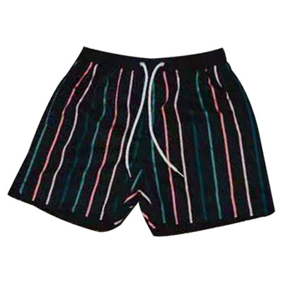 Shorts de Playa Estampado Digital a Rayas Secado Rápido Malla Holgada - Image 6