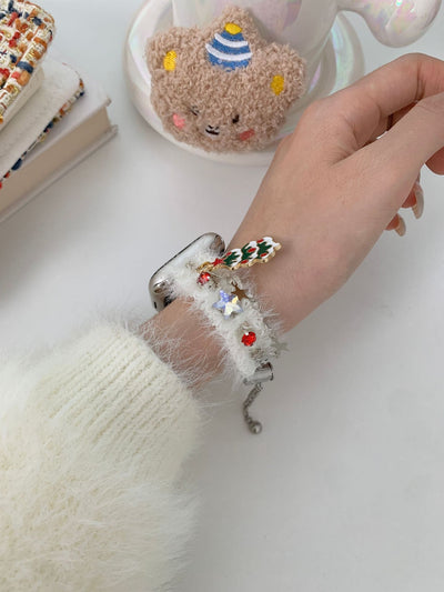 Pulsera Navideña de Peluche - Correa Festiva para Otoño e Invierno - Image 15