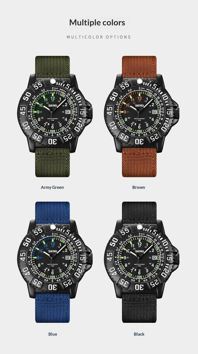 Reloj de Cuarzo Luminoso para Hombre con Calendario y Correa de Nylon - Image 16