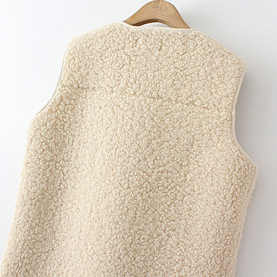Chaleco de Lana Merino Talla Grande Mujer con Ante Sintético - Image 10