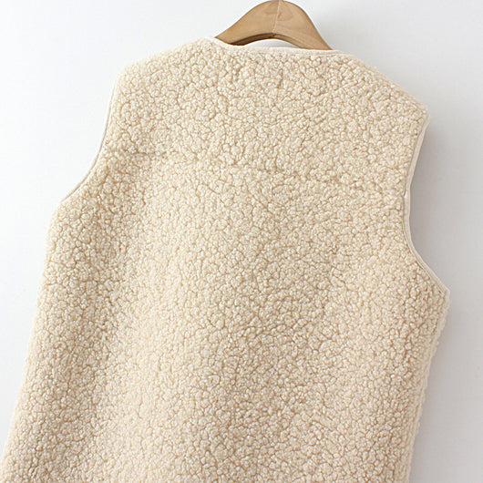 Chaleco de Lana Merino Talla Grande Mujer con Ante Sintético - Image 10
