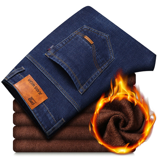 Pantalones Vaqueros Holgados Plus Size con Forro Térmico - Image 9