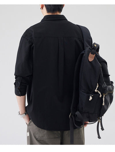 Camisa de Algodón Pesado Estilo Americano para Hombre - Image 25