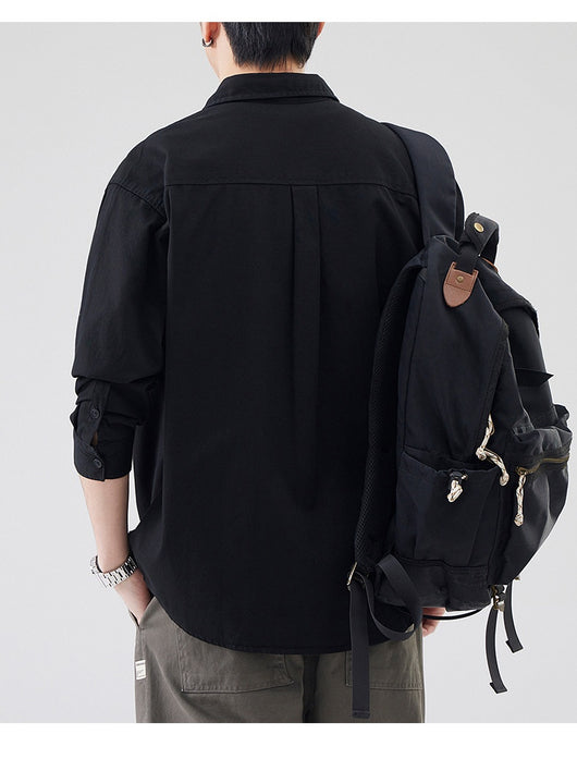 Camisa de Algodón Pesado Estilo Americano para Hombre - Image 25