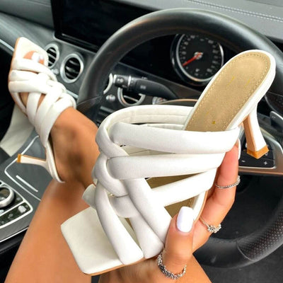 Sandalias de Tacón Alto con Punta Cuadrada para Niña - Image 13