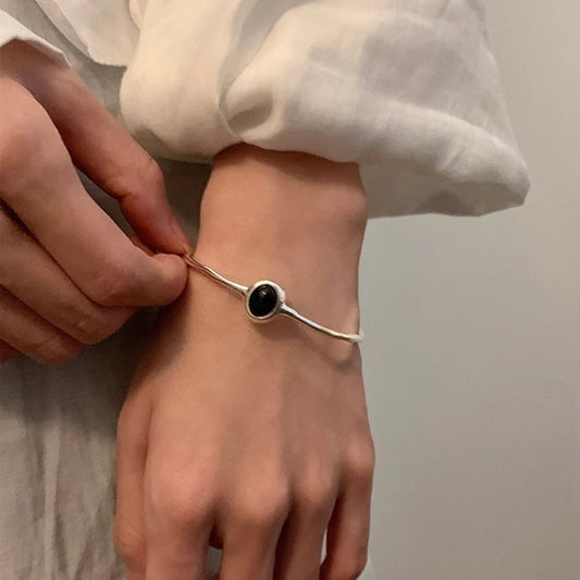 Pulsera de Aguamarina Elegante con Efecto Frío para Mujer