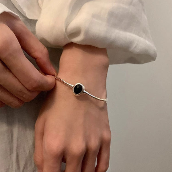 Pulsera de Aguamarina Elegante con Efecto Frío para Mujer