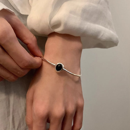 Pulsera de Aguamarina Elegante con Efecto Frío para Mujer